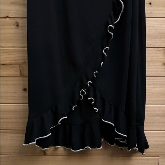 Y2K Vintage La Belle Size Medium White Ruffle Trim Sleeveless Dress Whimsigoth - Picture 5 of 11